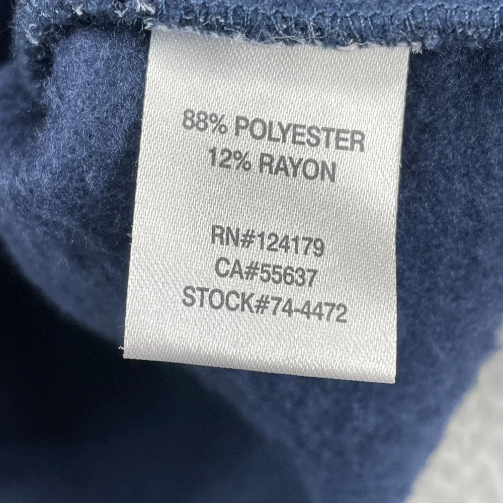 Johnston & Murphy Pullover Mens M Blue Waffle Knit 1/4 Zip Mock Neck Textured